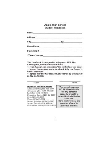 Student Handbook - Apollo High School - Glendale Union High ...