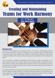 Teams for Work Harmony - Confederation of Tanzania Industries