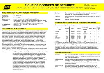 FICHE DE DONNEES DE SECURITE