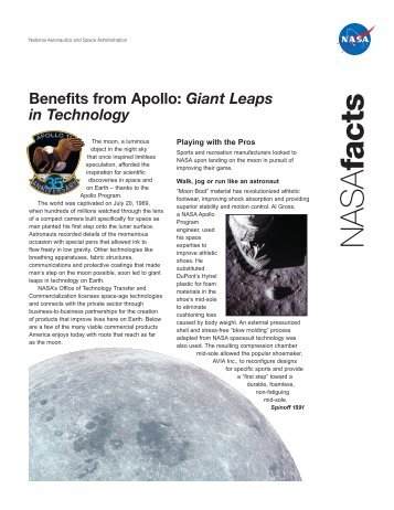 Benefits From Apollo: Giant Leaps In Technology - NASA Human ...