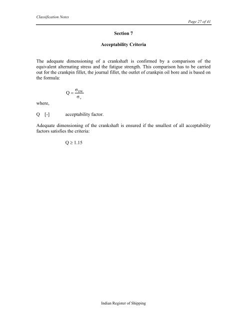 CLASSIFICATION NOTES - Indian Register of Shipping