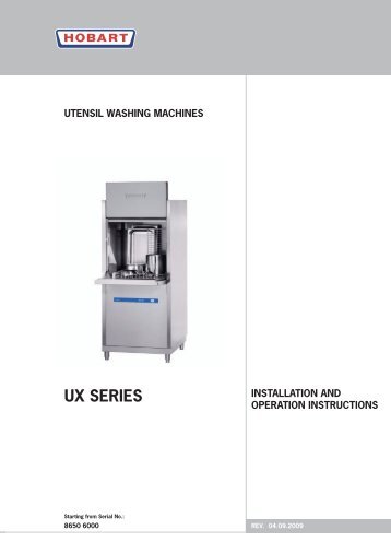 UX Install & Operations Manual 2009_0.pdf - Hobart Food Equipment