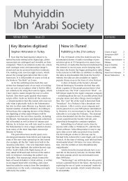 Newsletter 23 - Muhyiddin Ibn Arabi Society