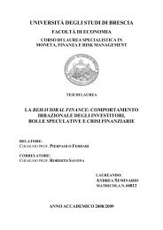 la behavioral finance: comportamento irrazionale degli investitori ...