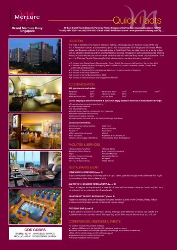 Download Hotel Fact Sheet - Grand Mercure Roxy