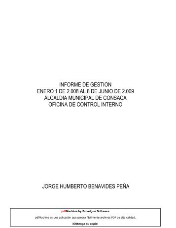 Descargar Informe de Gestion de Control Interno Tipo de ... - ConsacÃ¡