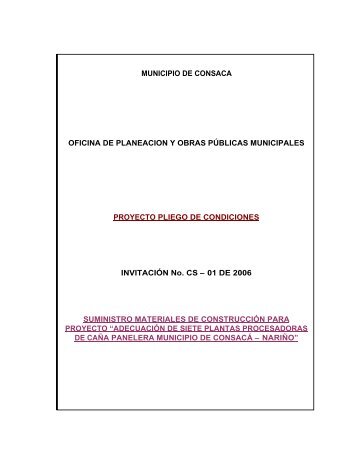 MUNICIPIO DE CONSACA OFICINA DE PLANEACION Y ... - ConsacÃ¡