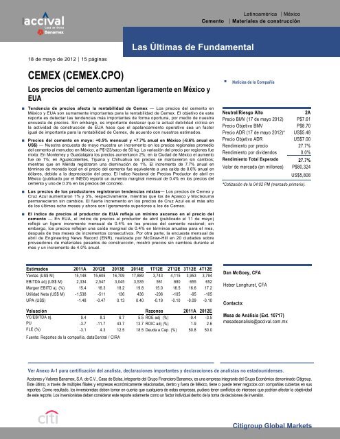 Descargar CEMEX_120518_prices - Tracsa Blog