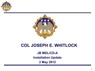 COL JOSEPH E. WHITLOCK - Joint Base McGuire-Dix-Lakehurst