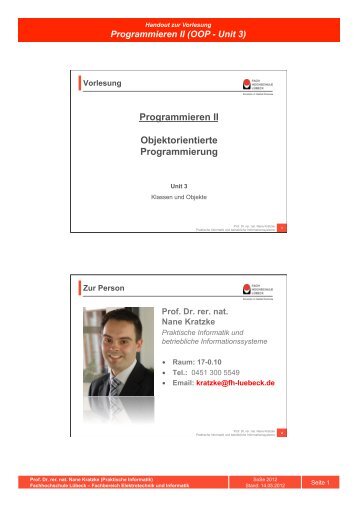 Programmieren II (OOP - Unit 3) - Praktische Informatik und ...