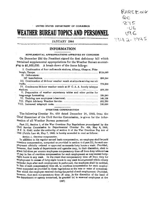 Weather Bureau topics and personnel / United ... - Index of - NOAA