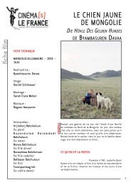 LE CHIEN JAUNE DE MONGOLIE - Cinema le france