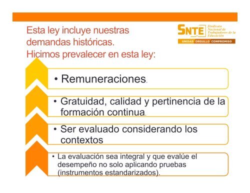 LEY GENERAL DEL SERVICIO PROFESIONAL DOCENTE. - SNTE