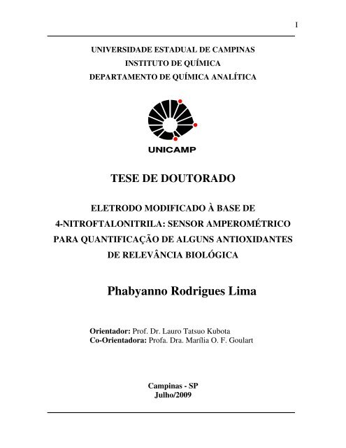 Phabyanno Rodrigues Lima - Biblioteca do Instituto de QuÃ­mica