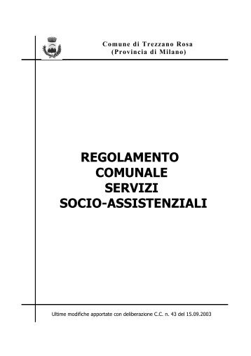 Regolamento servizi socio assistenziali - Comune di Trezzano Rosa