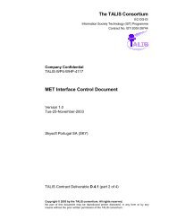 MET Interface Control Document - TALIS - EUROCONTROL ...