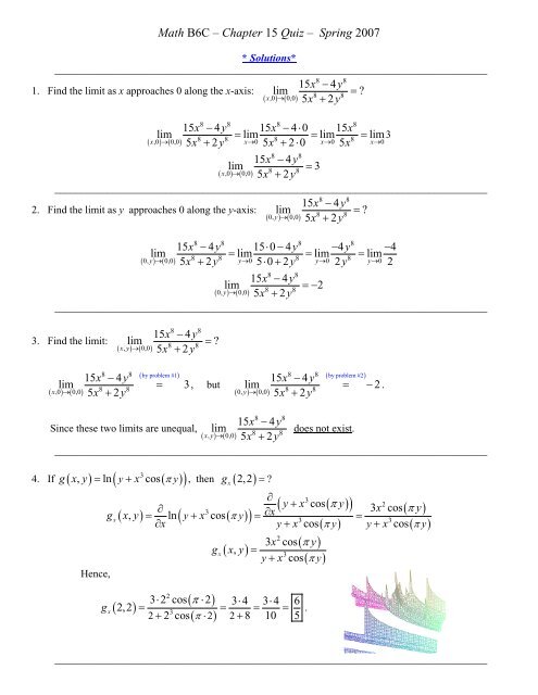 Solutions To Chapter 15 Quiz