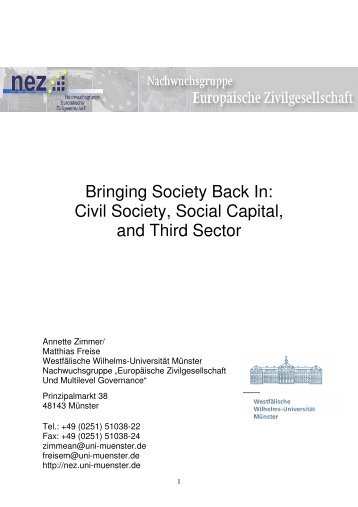 Civil Society, Social Capital, and Third Sector - Nachwuchsgruppe ...