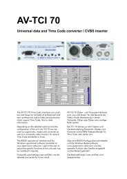 TCI 70 Universal data and Time Code converter ... - Alpermann+Velte