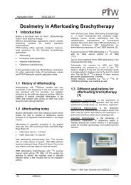 Dosimetry in Afterloading Brachytherapy 1 Introduction - PTW