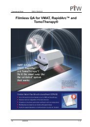 Filmless QA for VMAT, RapidArcÃ¢Â„Â¢ and TomoTherapyÃ‚Â® - PTW