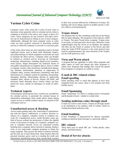 A survey of Indian Cyber crime and law and its pre- vention approach