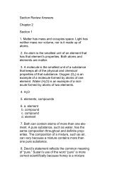 Section Review Answers Chapter 2 Section 1 1. Matter has mass ...