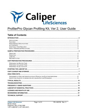ProfilerPro Glycan Profiling User Guide - PerkinElmer