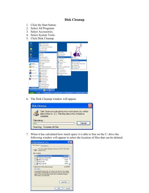 Disk Cleanup Step How to Perform Disk Cleanup (.pdf)