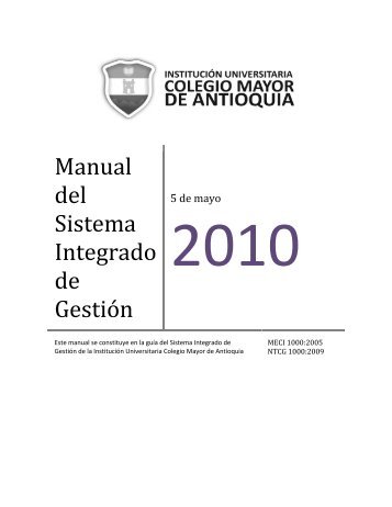 Manual del Sistema Integrado de GestiÃ³n - Colegio Mayor de ...