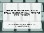 peran teknologi informasi dalam pemberantasan korupsi - UAJY