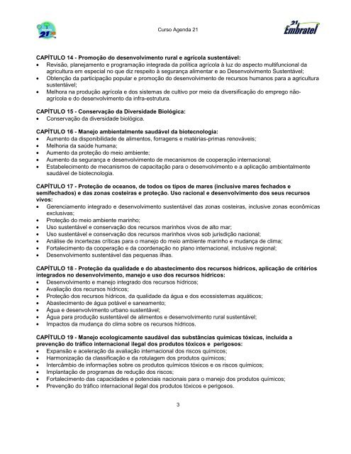 Resumo da Agenda 21 - Instituto Embratel