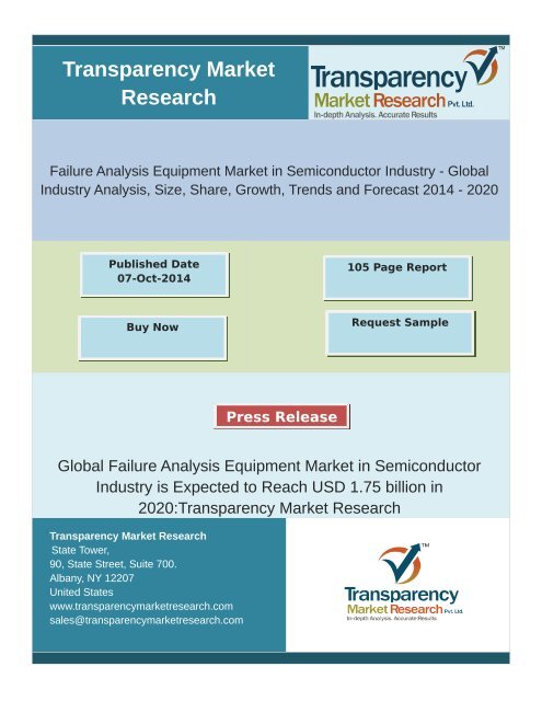 Failure Analysis Equipment Market in Semiconductor Industry - Global Industry Analysis, Size, Share, Growth, Trends and Forecast 2014 - 2020