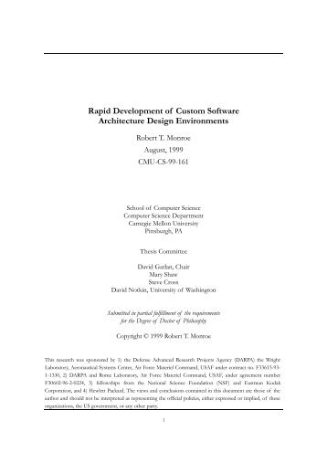 Rapid Development of Custom Software Architecture Design ...