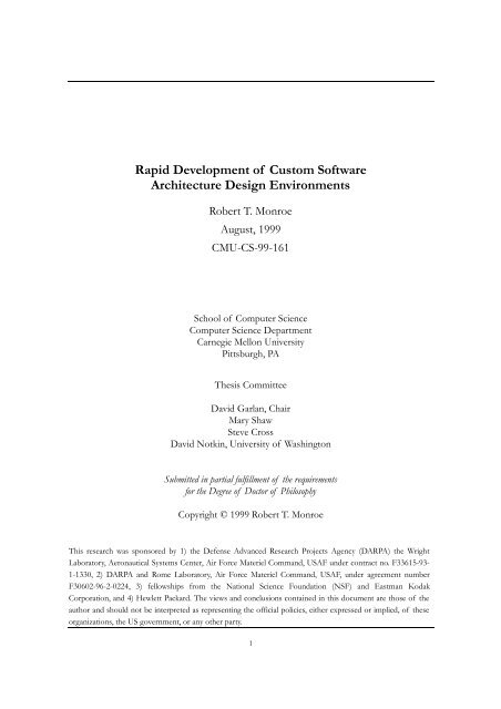 Rapid Development of Custom Software Architecture Design ...