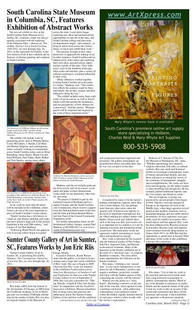 Vol. 16, No. 3 March 2012 - Carolina Arts