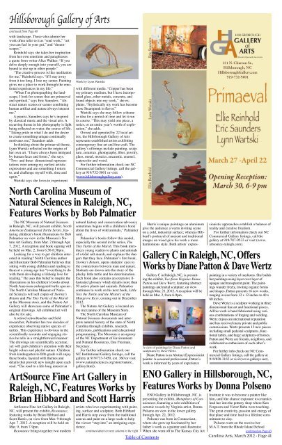 Vol. 16, No. 3 March 2012 - Carolina Arts