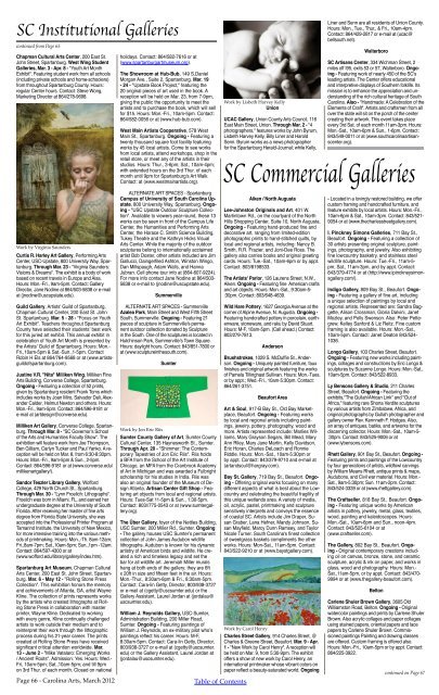 Vol. 16, No. 3 March 2012 - Carolina Arts