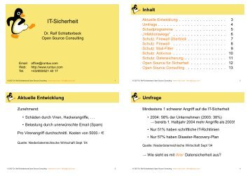 Vortragsunterlagen (PDF) - Dr. Ralf Schlatterbeck