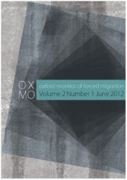 OxMo - Vol 2 - No 1 - June 2012 - Oxford Monitor of Forced Migration
