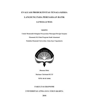 evaluasi produktivitas tenaga kerja langsung pada perusahaan ...