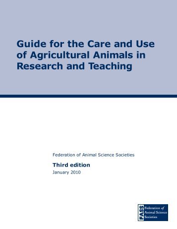 Guide for the Care and Use of Agricultural Animals in Research and ...