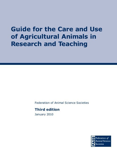 Guide for the Care and Use of Agricultural Animals in Research and ...