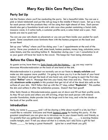 Mary kay skin care class tips Mary kay skin care class tips