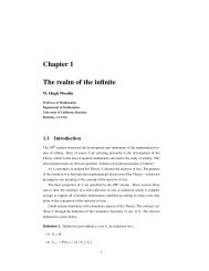 Chapter 1 The realm of the infinite - Logic at Harvard
