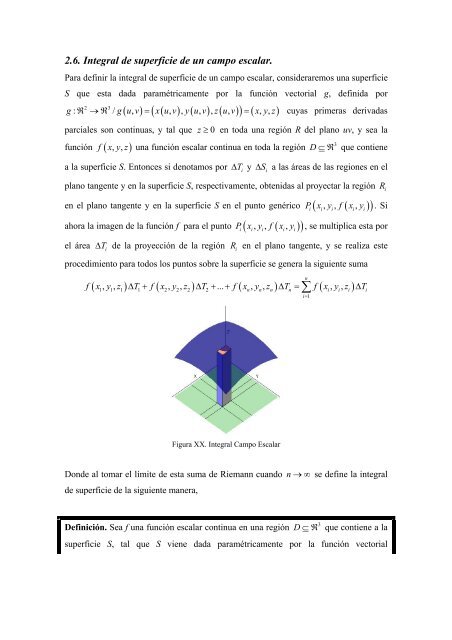 2.6. Integral de superficie de un campo escalar.