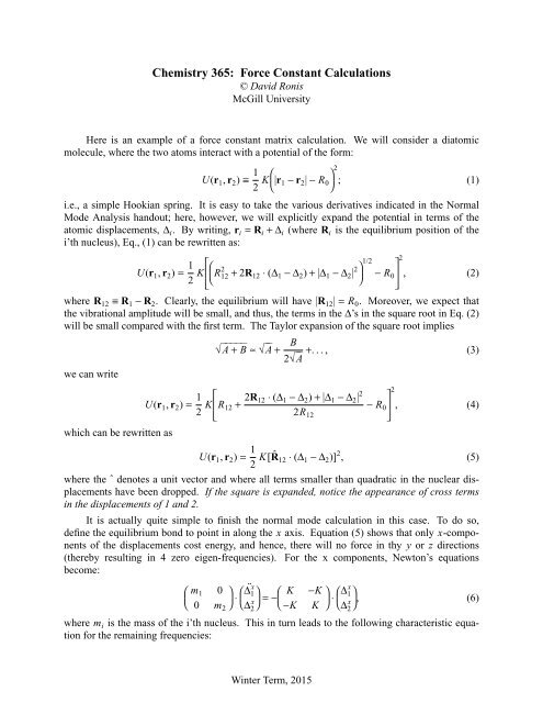 Force Constant Matrix Calculations