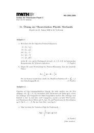 11. Â¨Ubung zur Theoretischen Physik: Mechanik - RWTH Aachen ...