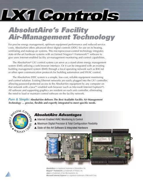 DDC Controls Catalog - AbsolutAire