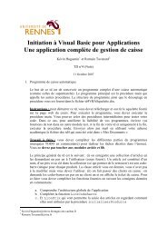 Initiation Ã  Visual Basic pour Applications Une ... - ENS Cachan